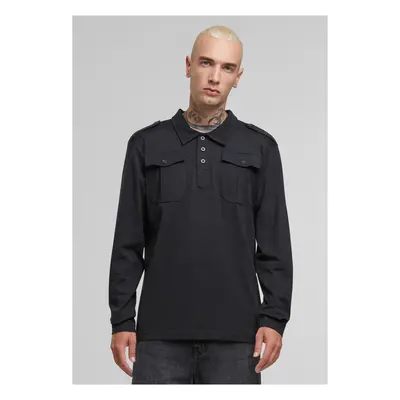 Jersey Willis Polo Shirt with Long Sleeves Black