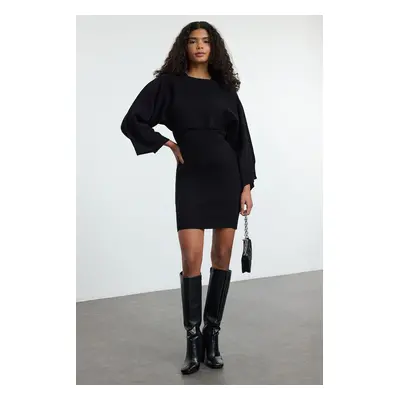 Trendyol Black Mini Knitwear Bolero-Dress Set