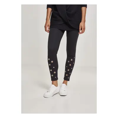 Women's leggings with eyelet black