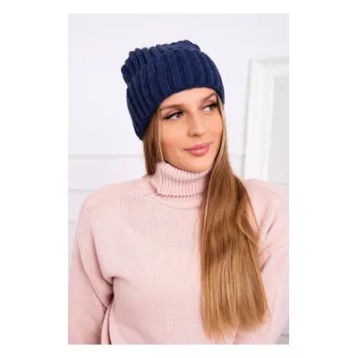 marka niezdefiniowana Cap with turn up Magda K293 navy blue