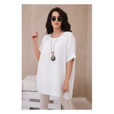 Kesi Włoski Oversized blouse with pendant ecru