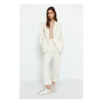 Trendyol Cream Blazer Jacket-Pants Woven Two Piece Set