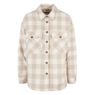 Women's flannel padded overshirt whitesand/lighttaupe