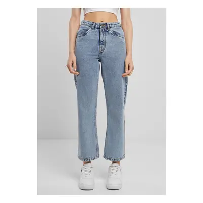 Women's Cropped Straight Leg Jeans - Light Blue