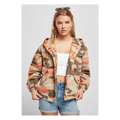 Women's Oversized Camo Parka Jacket with Brick Mask