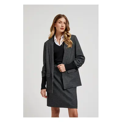 Women's blazer with gathered sleeves MOODO - gray