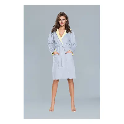 Comfortable bathrobe with long sleeves - yellow