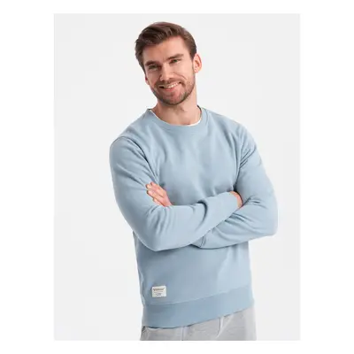 Ombre BASIC men's sweatshirt with round neckline - blue