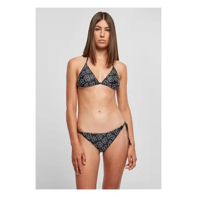 Women's bikini with blackflower triangle pattern