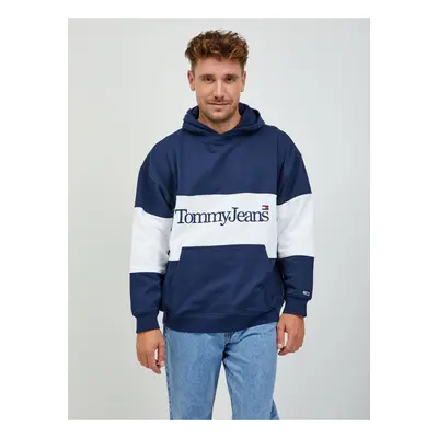 White and Blue Mens Hoodie Tommy Jeans - Men