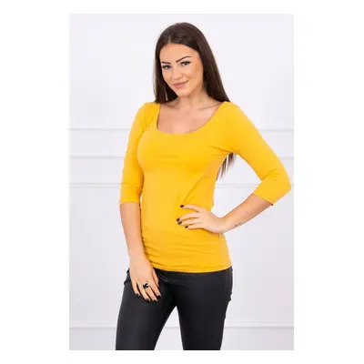 Kesi Round neckline blouse mustard