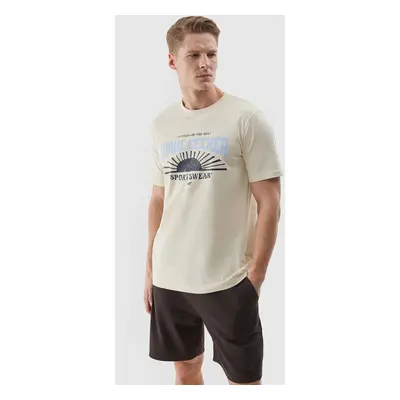 Men's T-shirt with 4F print - beige