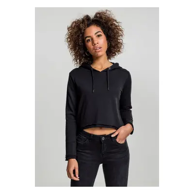 Women's Cropped Terry Hoody black