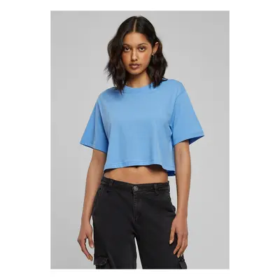 Women's short oversized T-shirt horizontal blue