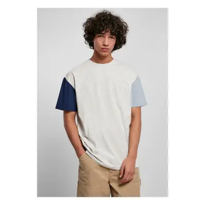 Organic Oversized T-Shirt Colorblock Light Grey