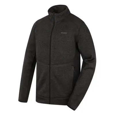 Men's fleece sweater with zip HUSKY Alan black