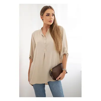 Kesi Włoski Blouse with a longer back dark beige