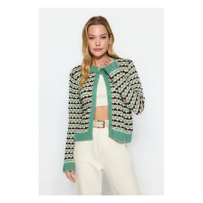 Trendyol Mint Agraph Részlet kötöttáru Cardigan