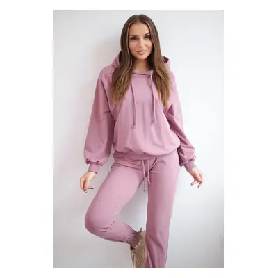 Kesi Sweatshirt set with a hood dark pink