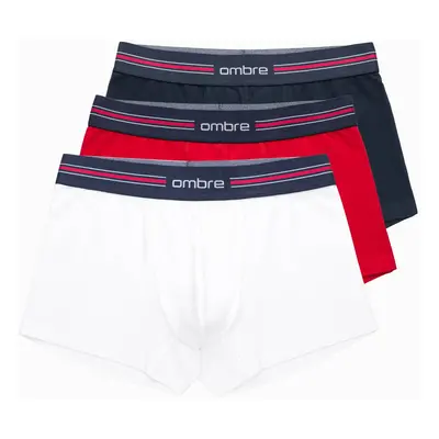 Ombre Classic fit men's boxer shorts with striped elastic band - pack mix OM-UNBO