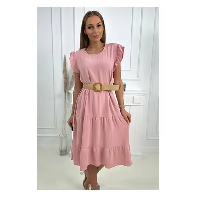 Dress with frills powder pink