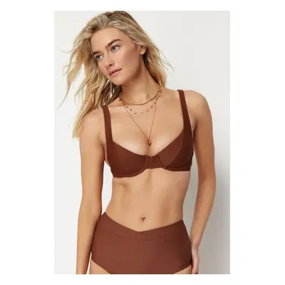 Trendyol Brown Balconette Bikini Top