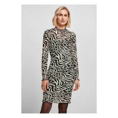 Women's Double-Layer Dress AOP White/Black