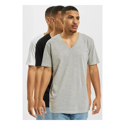 Men's basic T-shirt 3-pack black/white/grey melange