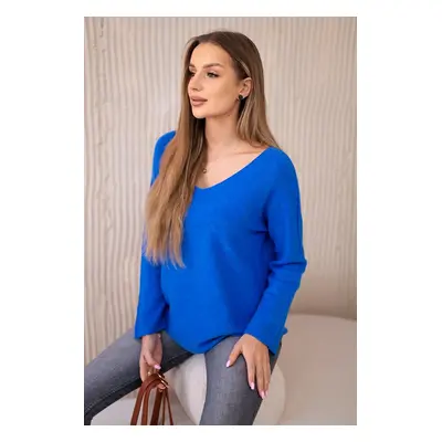 Kesi Włoski V-neck sweater cornflower blue