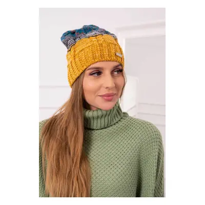 marka niezdefiniowana Cap with fleece Dolores K303 mustard+black+marine