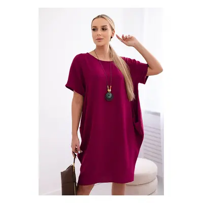 Kesi Włoski Dress with pockets and pendant plum