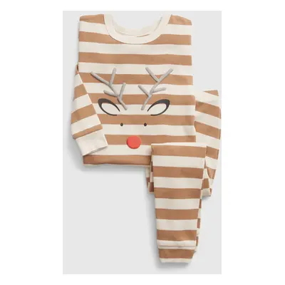 GAP Kids Striped Pyjamas with Reindeer - Boys