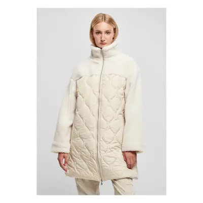 Women's Oversized Sherpa Quilted Coat softseagrass/white sand