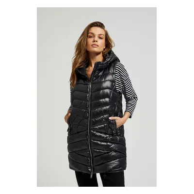 Women's quilted vest MOODO - black