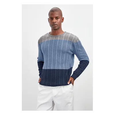 Trendyol Gray Slim Fit Crew Neck Hair Knitted Sweater