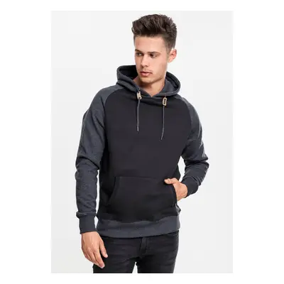 Raglan contrasting hoodie blk/cha