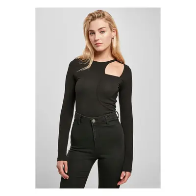 Women's Organic Long Sleeve Cutout Black