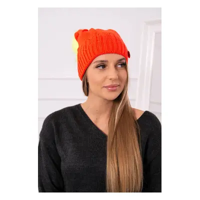 Kesi Cap with a pompom Judyta K347 orange