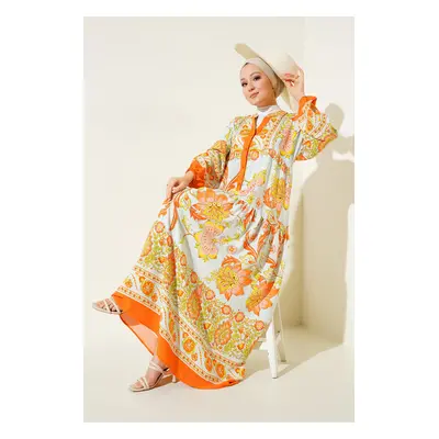 Bigdart Authentic Patterned Dress - Y.Orange