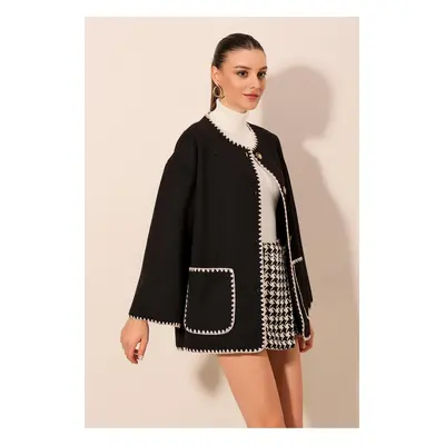 Bigdart Boyfriend Embroidered Cachet Jacket - Black