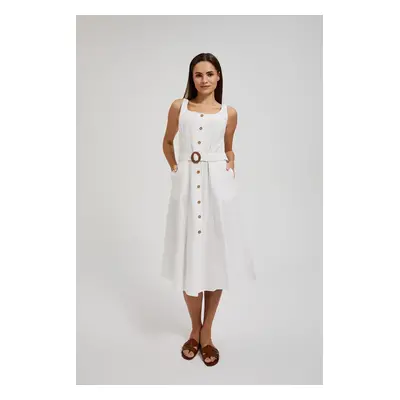 Women's summer dress with buttons MOODO - white