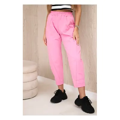 Kesi Włoski Trousers with pockets Summer Punto light pink