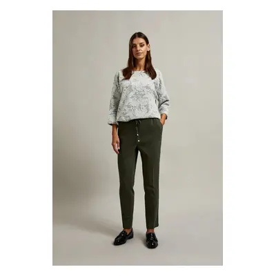 Women's trousers with tie MOODO - olive green