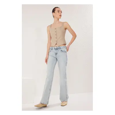 Trendyol Light Blue More Sustainable Low Waist Wide Leg Jeans