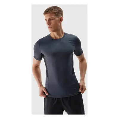 Men's slim sports T-shirt made of recycled 4F materials - graphite