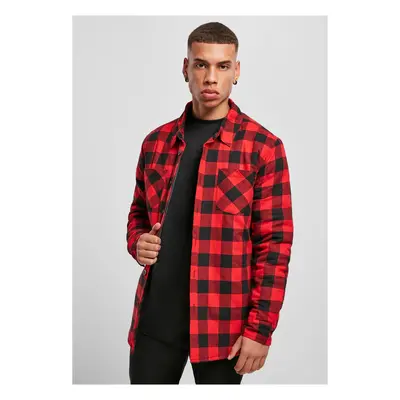 Padded flannel shirt black/red