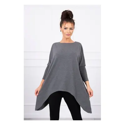 Oversize blouse in graphite melange