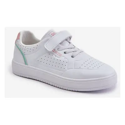 Children's sneakers made of eco-leather with Velcro Big Star white