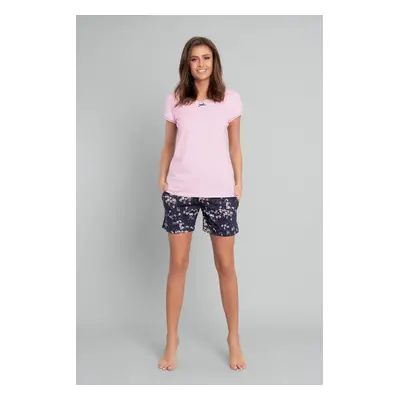 Women's pajamas Celestina, short sleeves, short legs - pink/print