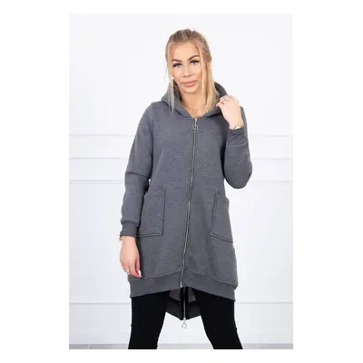 Insulated sweatshirt with a zipper at the back graphite